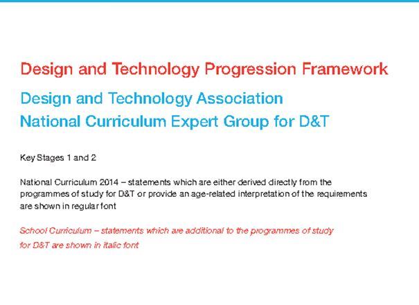 Design and Technology Progression Framework - D&T Association
