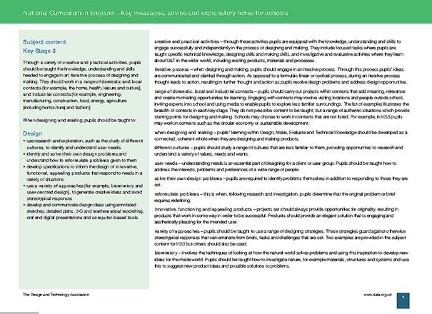 Annotated Programme of Study – Key messages, advice and explanatory ...