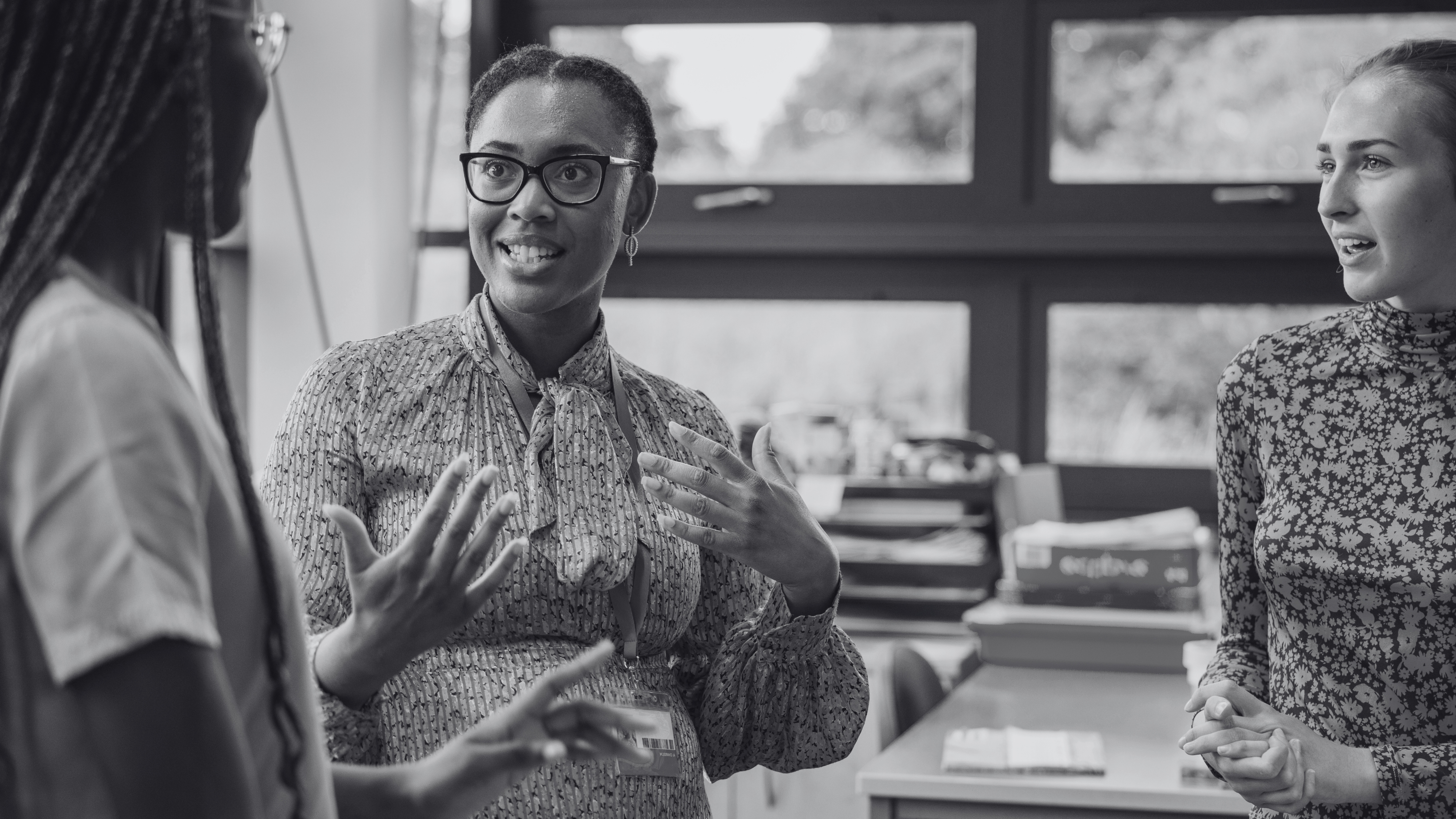Three teachers talking