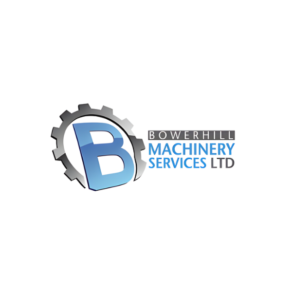 Bowerhill Machinery Services Ltd logo featuring a blue “B” inside a gear icon with the company name alongside.