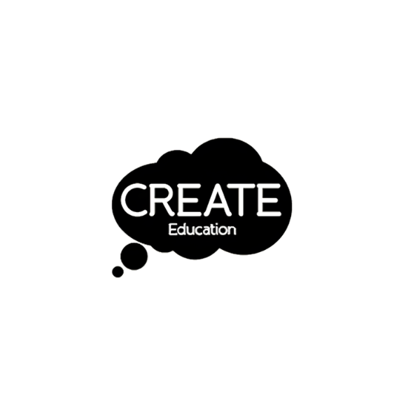 CREATE Education logo displayed inside a thought bubble graphic.