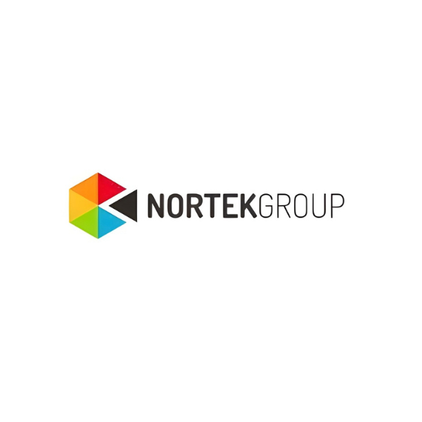 Nortek Group logo with a multicoloured geometric icon and the company name Nortek Group.